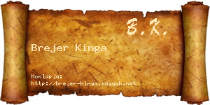 Brejer Kinga névjegykártya