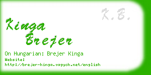 kinga brejer business card